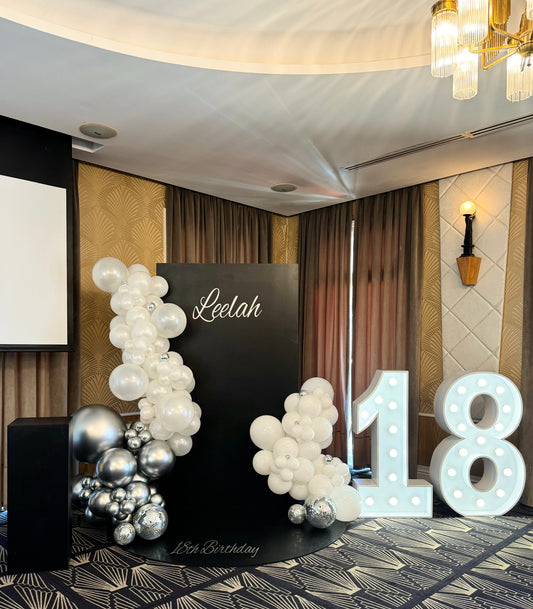 Light Up Number Party Balloon Package - Inflatable balloons with LED lights for celebrations, Illuminated Number Balloons Set - Light up your party with these glowing balloons, Glow-in-the-Dark Number Balloon Package - Perfect for birthday parties and events, Light Up Party Balloons - LED number balloons for festive occasions, Bright Number Balloons - Light-up balloon package for birthdays and celebrations, Balloon Arch Brisbane, Balloon Arch