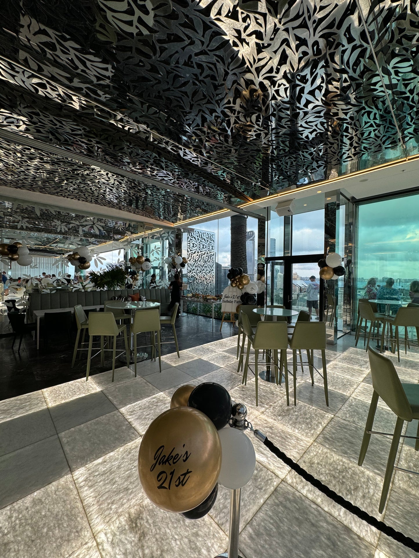 Balloons, 21st birthday, party, Brisbane, colorful, decorations, celebration, festive, vibrant, pink, blue, gold, event