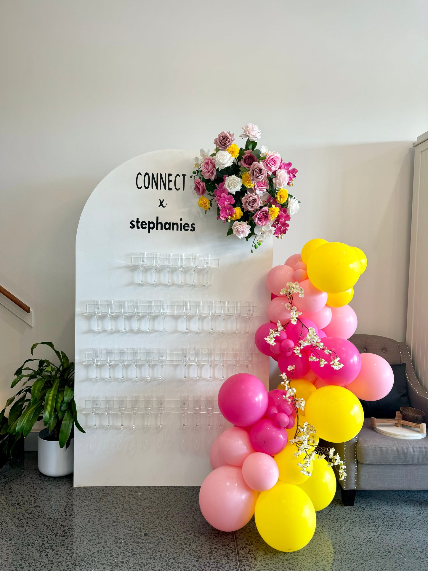 Elegant Champagne Wall Hire in Brisbane for Weddings and Events