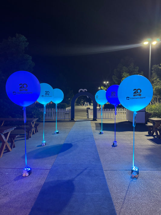 Four Giant Helium Balloons with Custom Decals
