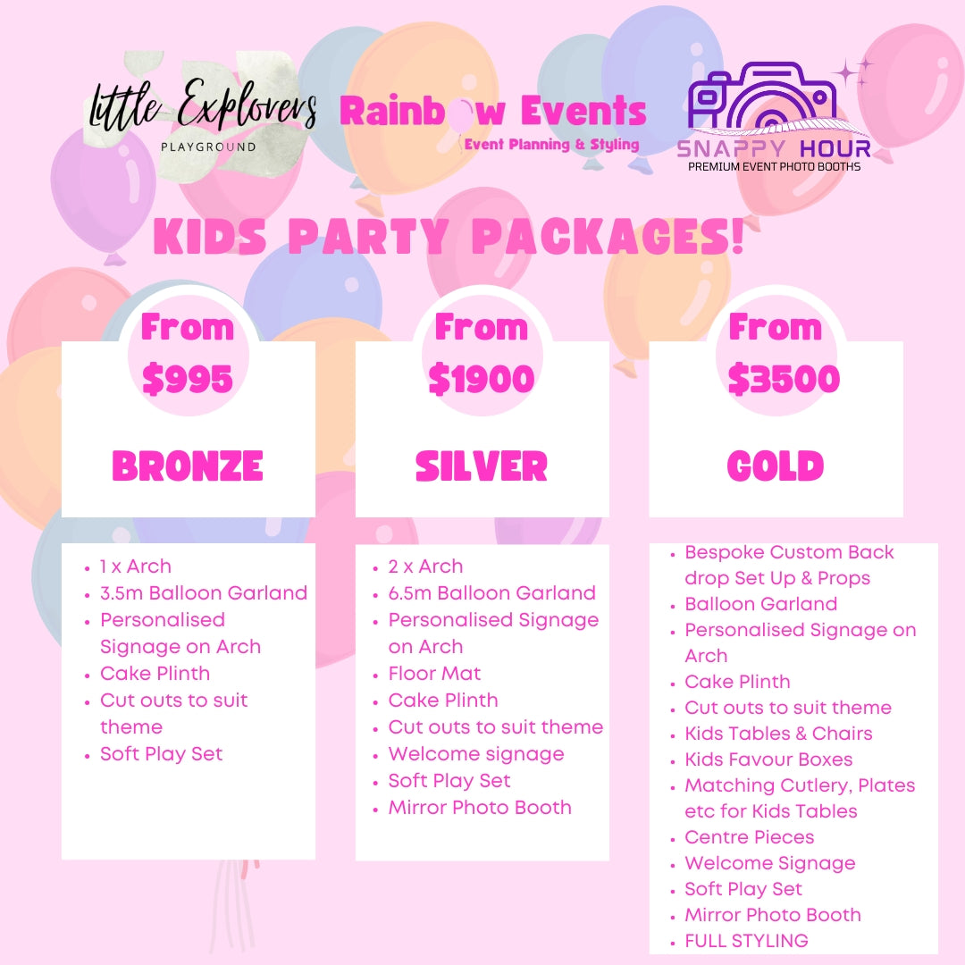 Brisbane Soft Play Hire, Photo Booth Hire, Kids Birthday Packages Brisbane, Brisbane Balloons, Brisbane Soft Play, Brisbane Photo Booth, Kids Balloons