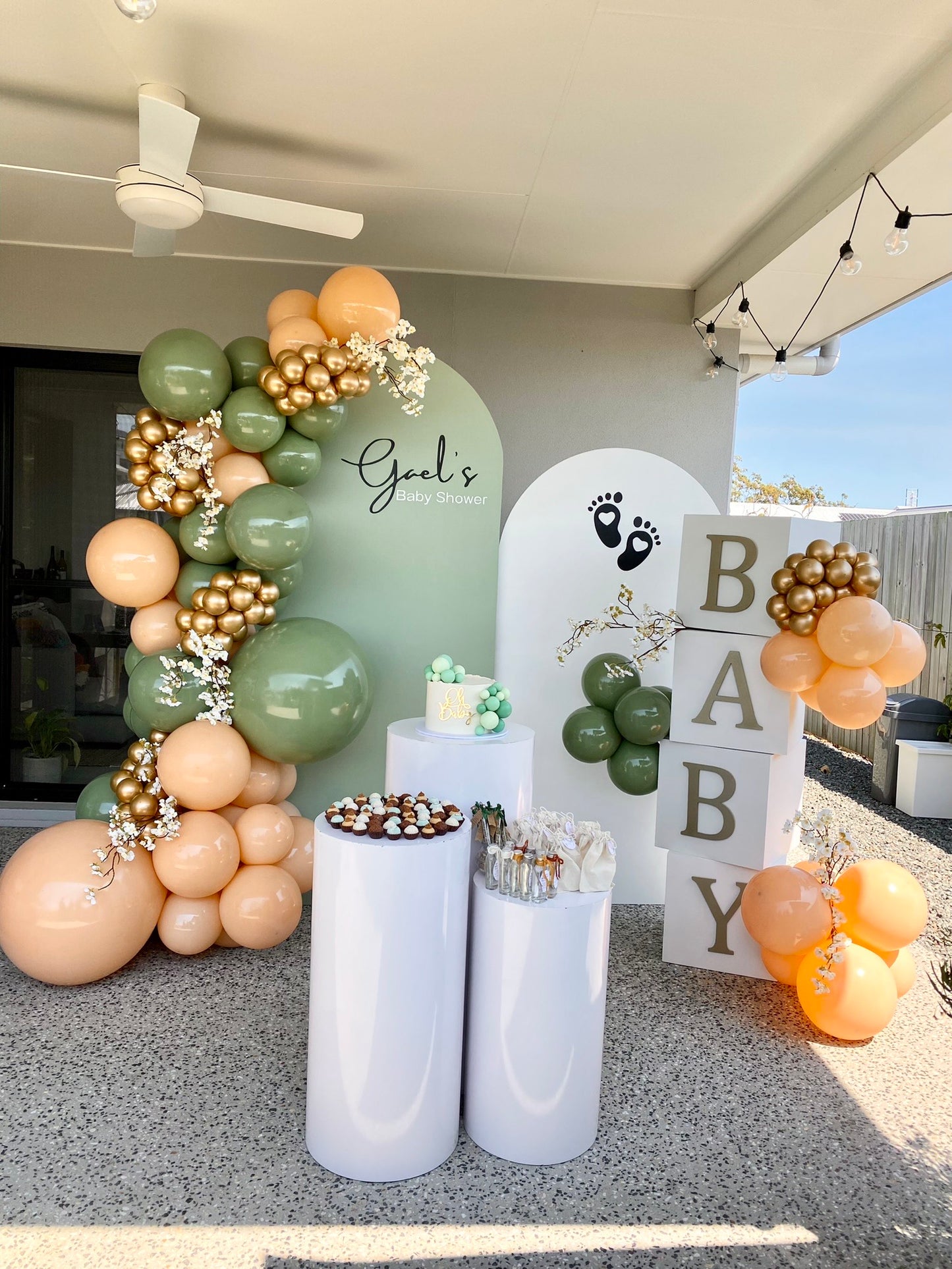 Sage Arch, Balloons For Baby Shower, Sage Baby Shower