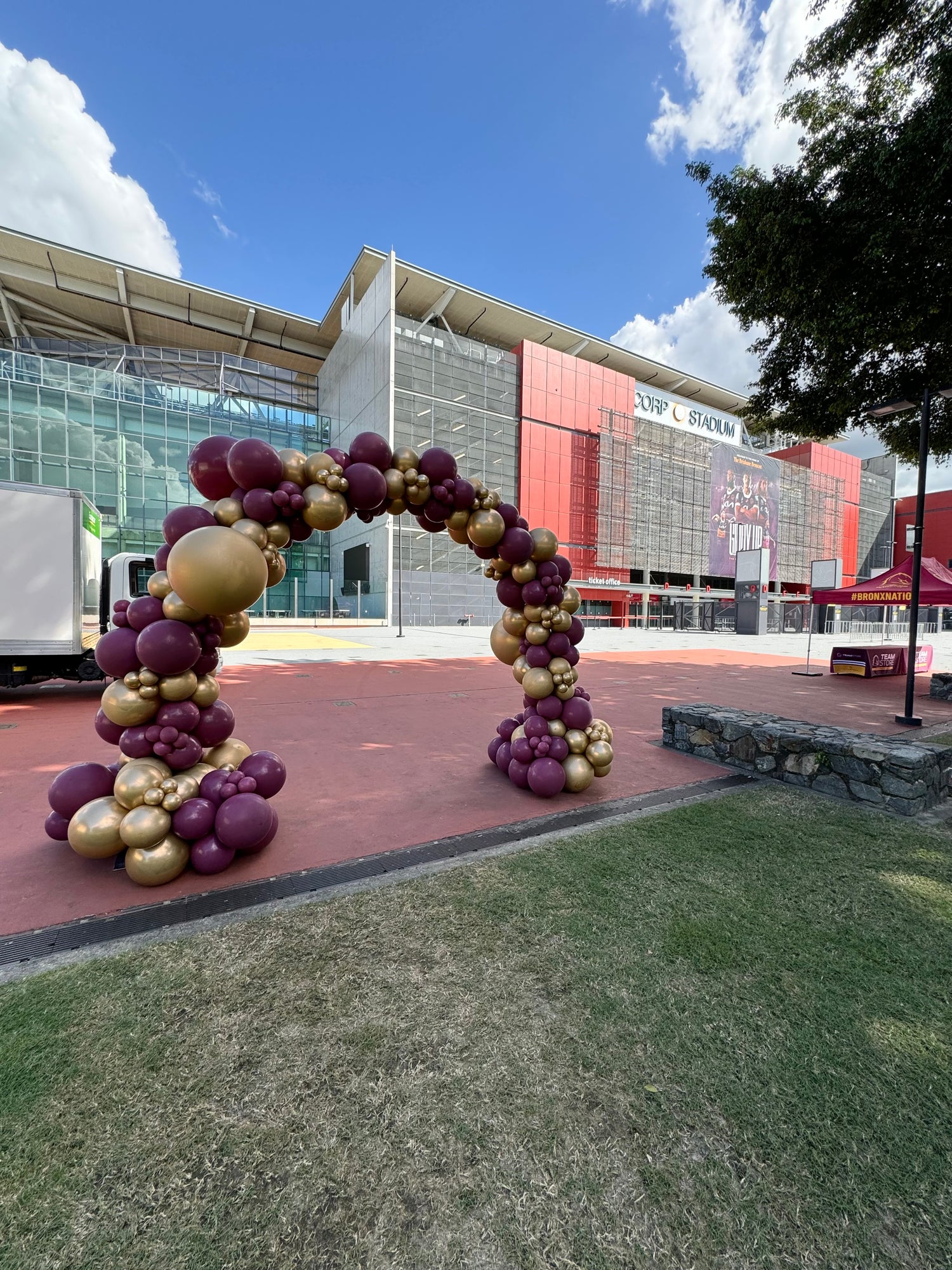 Corporate Balloon Arch, Brisbane Broncos, Balloons For Corporate Event, Balloon Arch
